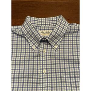 17 / 34 Ben Silver Long Sleeve Blue Checkered Button Up Dress Shirt